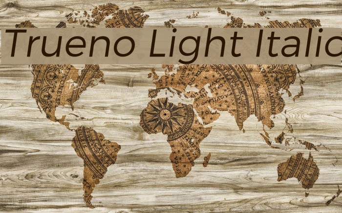Trueno Light Italic フォント examples