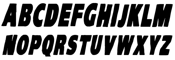 VTC-KomikaHeadLinerOne Bold Italic Schriftart Groß