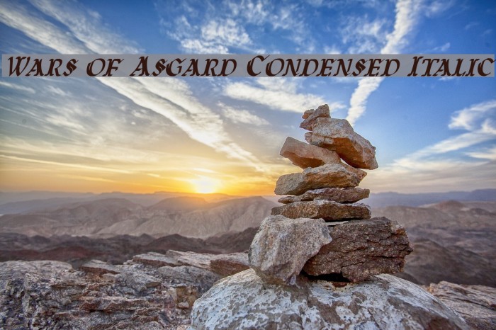 Wars of Asgard Condensed Italic لخطوط تنزيل examples