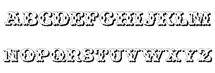 Wild West Shadow Schriftart Kleinbuchstaben
