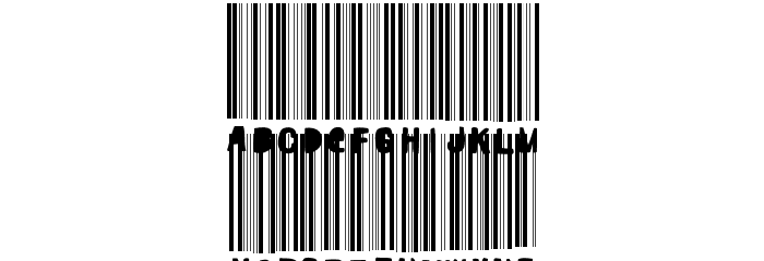 Woodcutter barcode फ़ॉन्ट अपरकेस