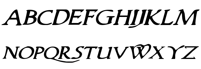 Woodgod Expanded Italic Fuentes MAYÚSCULAS