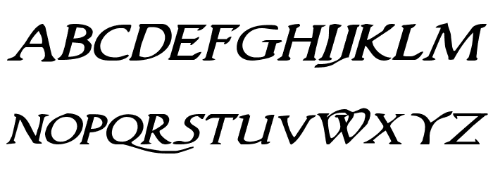 Woodgod Expanded Italic Fuentes MINÚSCULAS