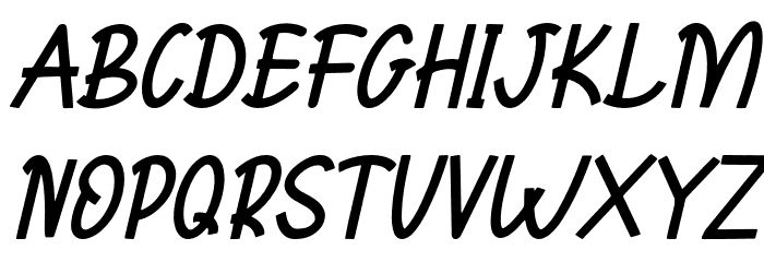 XoanaRush-Oblique Font UPPERCASE